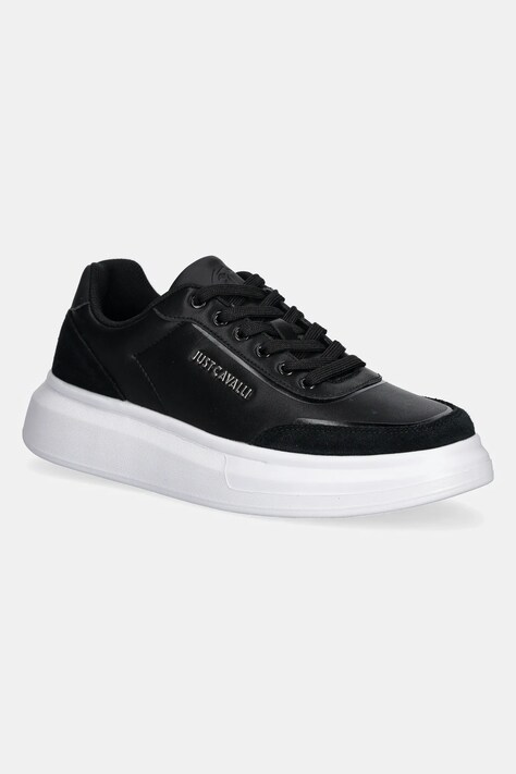 Just Cavalli sneakers din piele barbati, culoarea negru, 78QA3SBDZPA94899