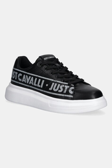 Just Cavalli sneakers din piele barbati, culoarea negru, 78QA3SBCZPA95899
