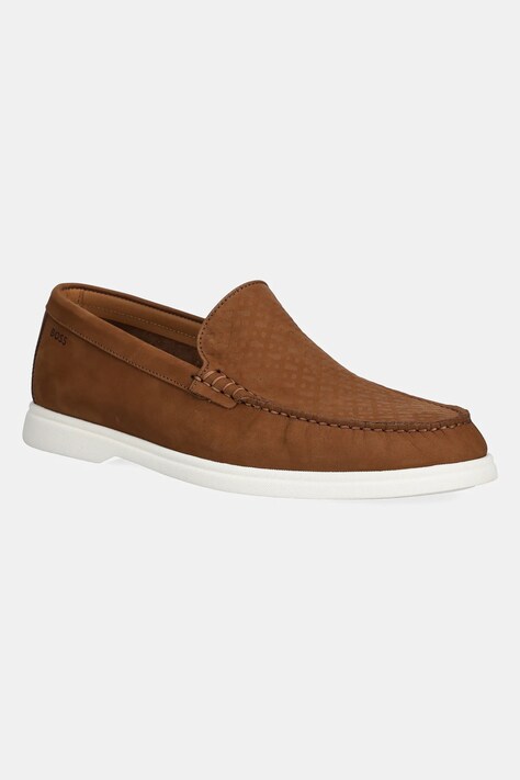 BOSS mocasini din nubuc Sienne bărbați, culoarea maro, 50541738