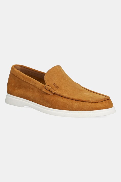 BOSS mocasini din piele întoarsă Sienne bărbați, culoarea maro, 50543083