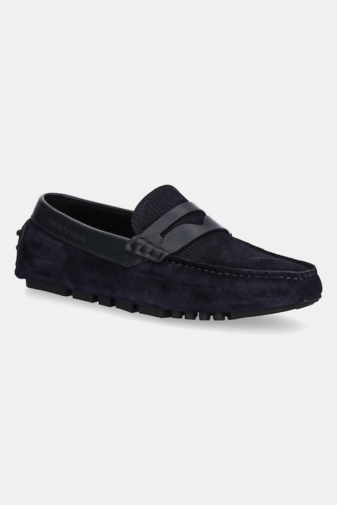 Emporio Armani mocasini din nubuc culoarea bleumarin, X4B152 XR350 S440