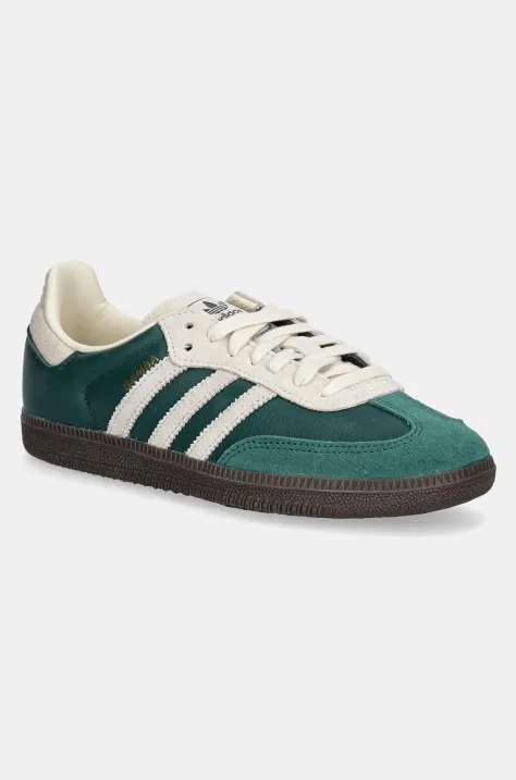 Kožené tenisky adidas Originals Samba OG zelená farba, JI3215