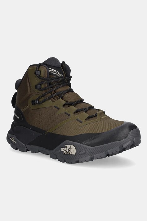 The North Face pantofi Offtrail Hike Mid Gore-Tex bărbați, culoarea verde, NF0A8AET7R81