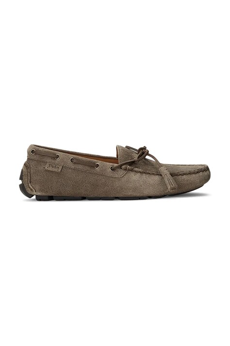 Polo Ralph Lauren mocasini din piele întoarsă Anders Tie bărbați, culoarea verde, 803916580001