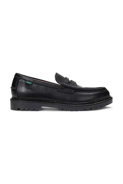 Kožené mokasíny Polo Ralph Lauren Jett Penny pánské, černá barva, 803961420001