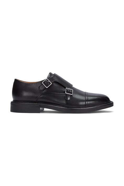 Kožené polobotky Polo Ralph Lauren Asher Dbl Mk pánské, černá barva, 803945278001