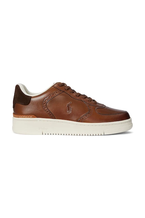 Polo Ralph Lauren sneakers din piele Mastr Ct Bro barbati, culoarea maro, 809960990002