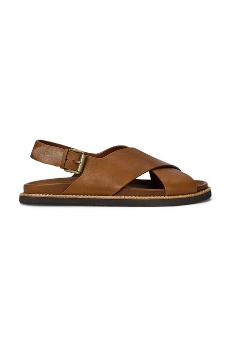 Kožené sandály Polo Ralph Lauren Zane pánské, hnědá barva, 803961444001