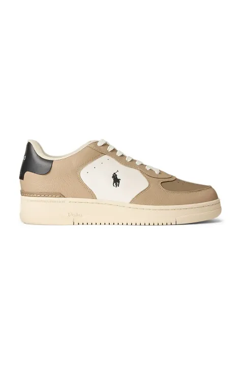 Kožené sneakers boty Polo Ralph Lauren Masters CRT béžová barva, 809960988001