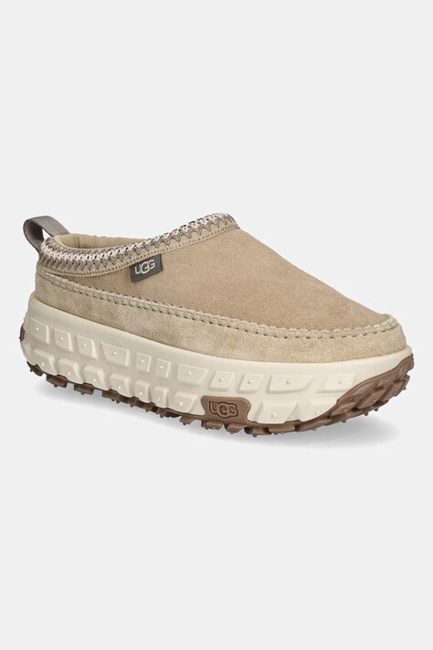 UGG papuci din piele Venture Daze barbati, culoarea bej, 1154530-MDSD