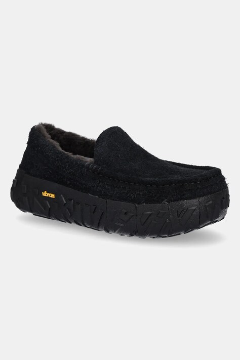 UGG mocasini din piele intoarsa Ascot Wrap Tech barbati, culoarea negru, 1167670-BLK