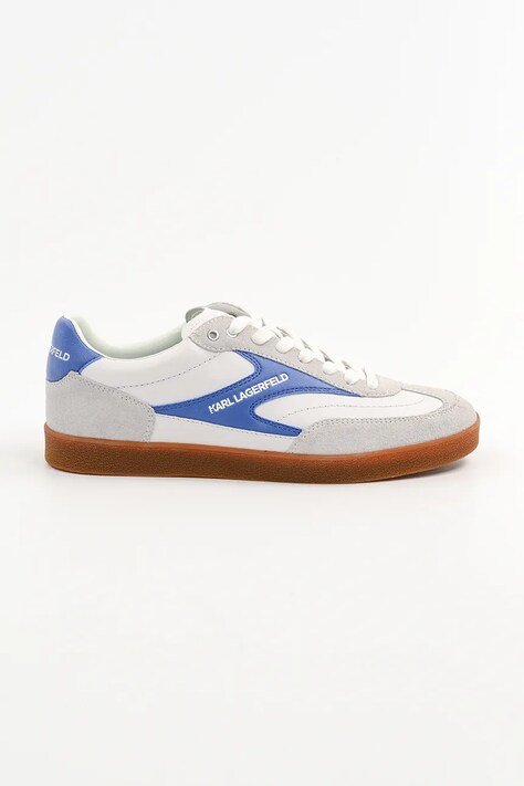Karl Lagerfeld sneakers din piele KANDIDATE barbati, culoarea alb, KL53855