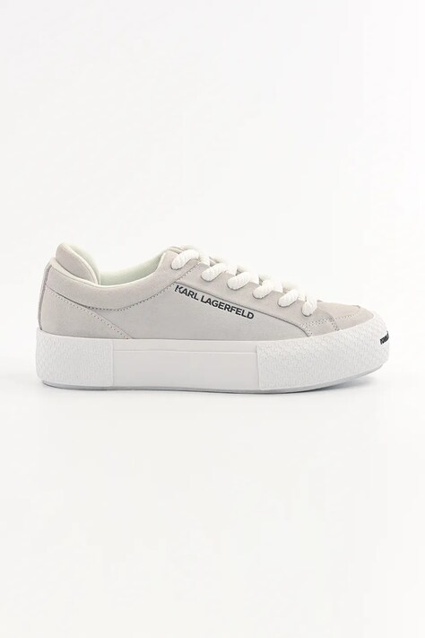Karl Lagerfeld tenisi din piele intoarsa SKATE LO LACE culoarea gri, KL50722