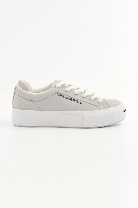 Karl Lagerfeld velúr teniszcipő SKATE LO LACE fehér, KL50722