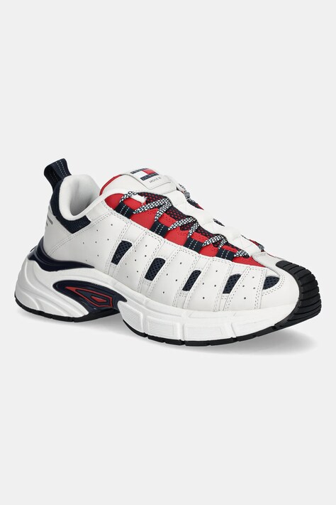 Tommy Jeans sneakers din piele ARCHIVE 95 bărbați, culoarea alb, EM0EM01584