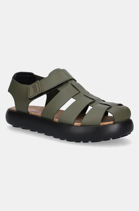 Шкіряні сандалі Camper Pelotas Flota Sandal чоловічі колір зелений K100938-004