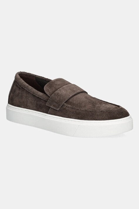 Замшевые мокасины Calvin Klein MOCCASIN SUE UNLINED мужские цвет коричневый HM0HM01819