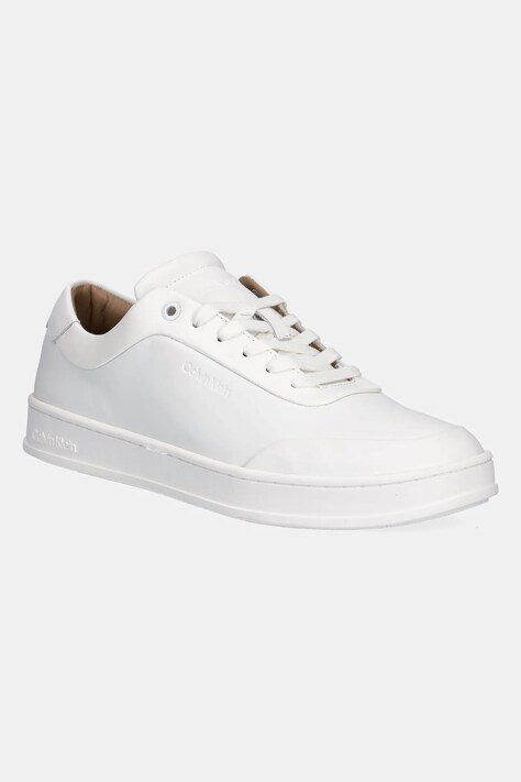 Calvin Klein sneakers din piele LOW TOP LACE UP OXFORD RUBB LTH culoarea alb, HM0HM01708