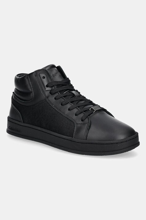 Calvin Klein sneakers HIGH TOP LACE UP EYELET JAQ MONO bărbați, culoarea negru, HM0HM01816
