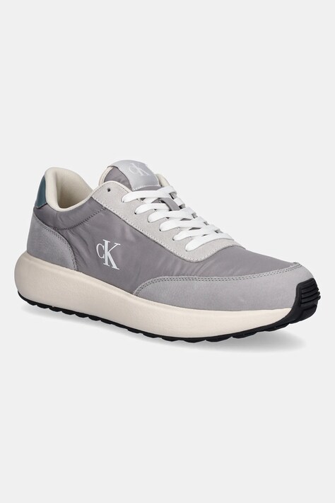 Sneakers boty Calvin Klein Jeans ATHLEISURE RUNNER LACEUP MIX šedá barva, YM0YM01195