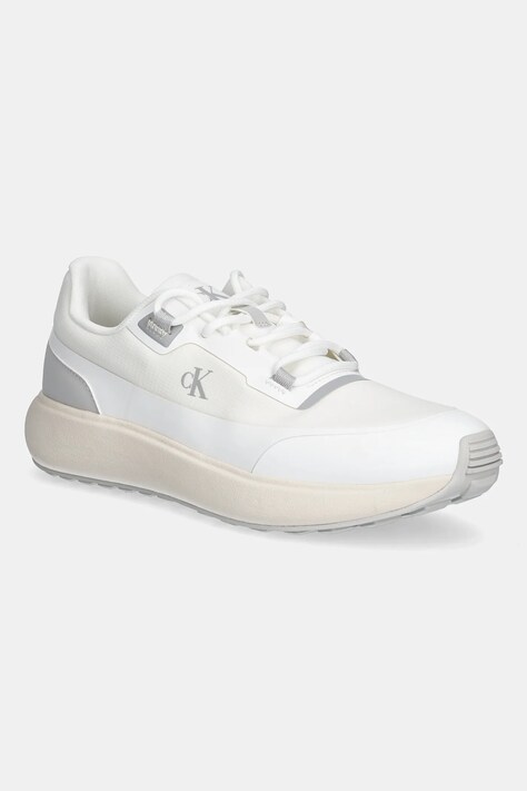 Calvin Klein Jeans sneakers ATHLEISURE RUNNER TECH RIPSTOP bărbați, culoarea alb, YM0YM01205