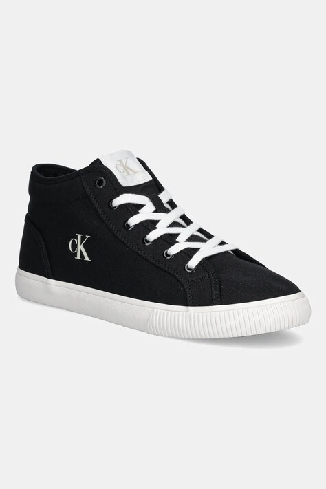 Calvin Klein Jeans teniși ESS VULC MID MG CANVAS culoarea negru, YM0YM01210