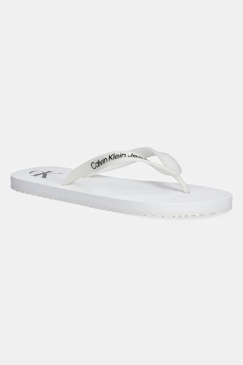 Вьетнамки Calvin Klein Jeans BEACH SANDAL TRANSPARENT TPU мужские цвет белый YM0YM01267