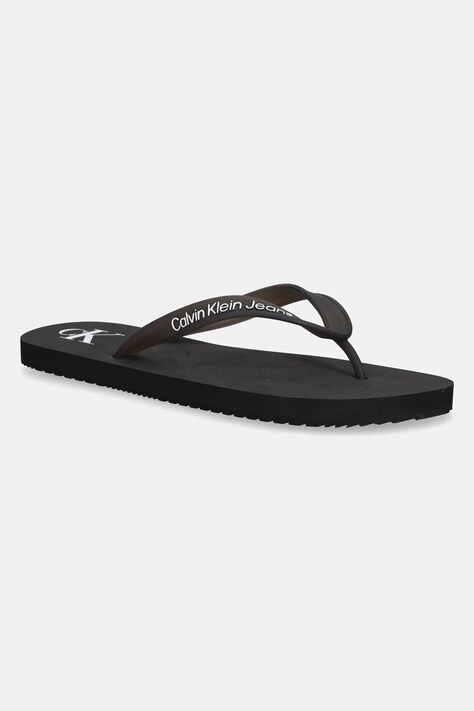 Žabky Calvin Klein Jeans BEACH SANDAL TRANSPARENT TPU pánské, černá barva, YM0YM01267