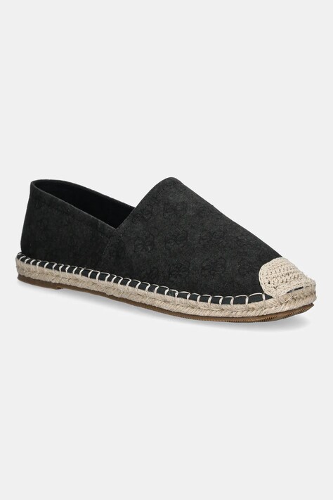 Semišové espadrilky Guess ELCHE černá barva, FMJELC FAB14