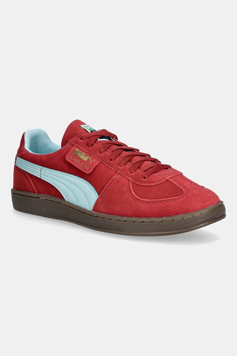 Puma sneakers din piele intoarsă Super Team SD barbati, culoarea bordo, 398528