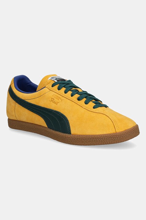 Puma sneakers din piele intoarsă Brasil bărbați, culoarea galben, 401048