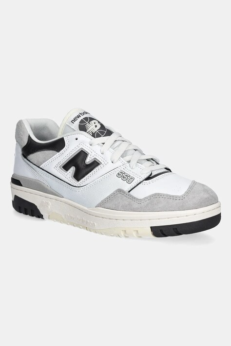 New Balance sneakers din piele 550 culoarea alb, BB550GWB