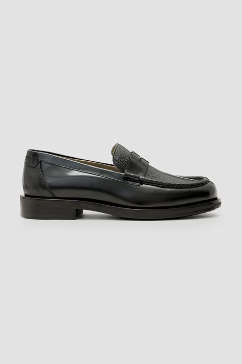 AllSaints bőr mokaszin Bloom Loafer fekete, férfi, M021FC