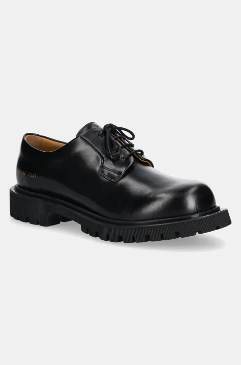 Common Projects pantofi de piele Chunky Derby barbati, culoarea negru, 2494