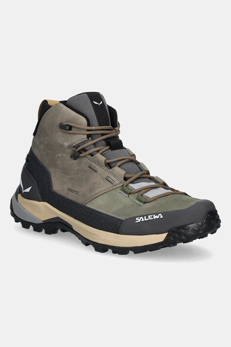 Ботинки Salewa Puez Leather Mid PTX мужские цвет зелёный 00.0000061459