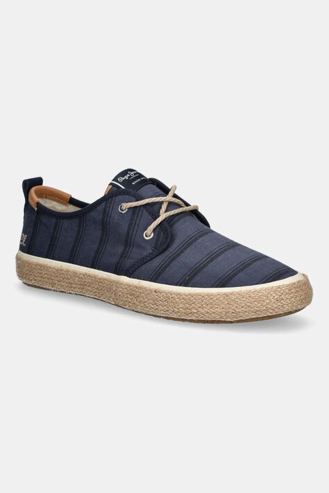Espadrilky Pepe Jeans PORT LINES tmavomodrá barva, PMS10331