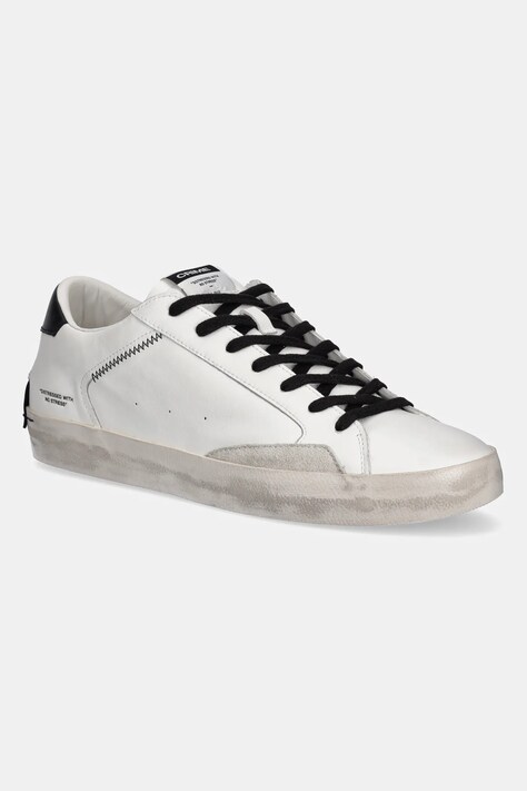 Kožené sneakers boty Crime London DISTRESSED bílá barva, 16001PP5