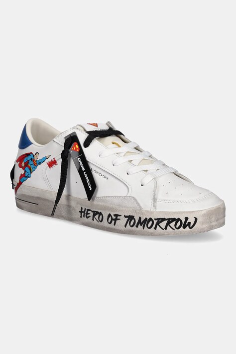Crime London sneakers din piele SK8 DELUXE bărbați, culoarea alb, 77250PP7