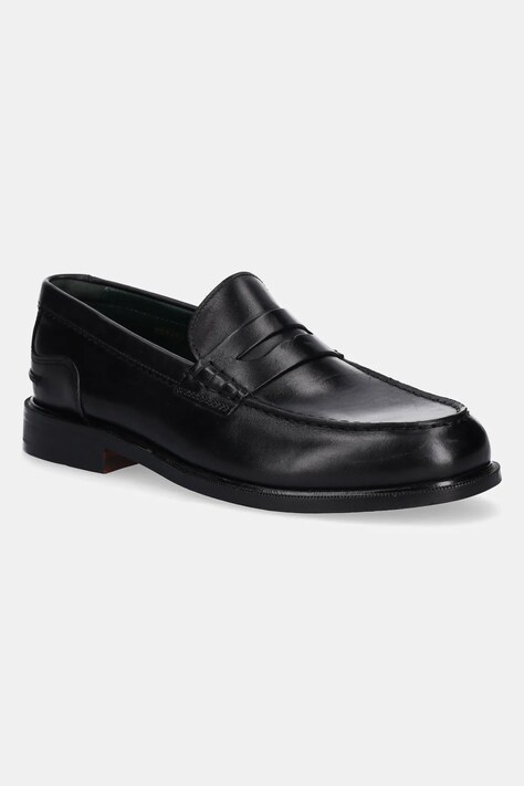 Clarks Originals leather loafers CraftJames Lo men's black color 26178569