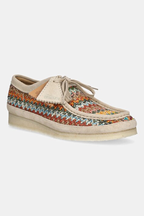 Polobotky Clarks Originals Wallabee pánské, béžová barva, 26180640