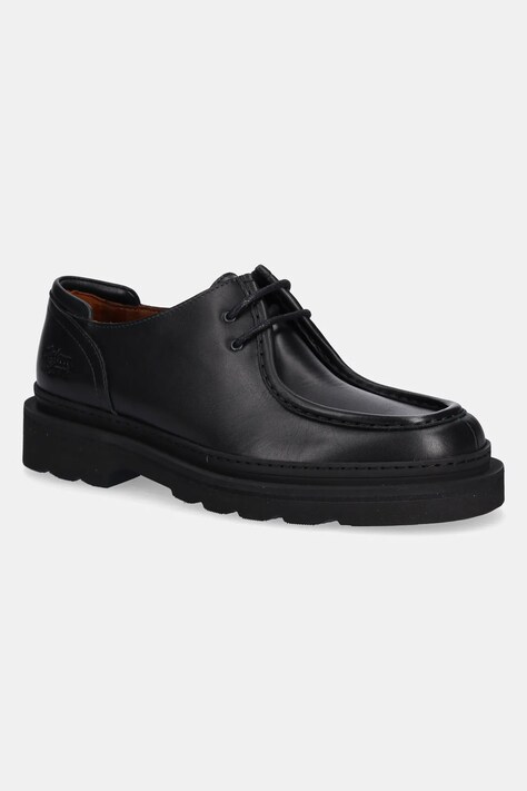 Maison Kitsuné półbuty skórzane Lace Up Derbies męskie kolor czarny OM04103LR0005