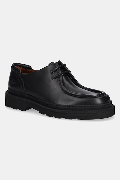 Maison Kitsuné półbuty skórzane Lace Up Derbies męskie kolor czarny OM04103LR0005