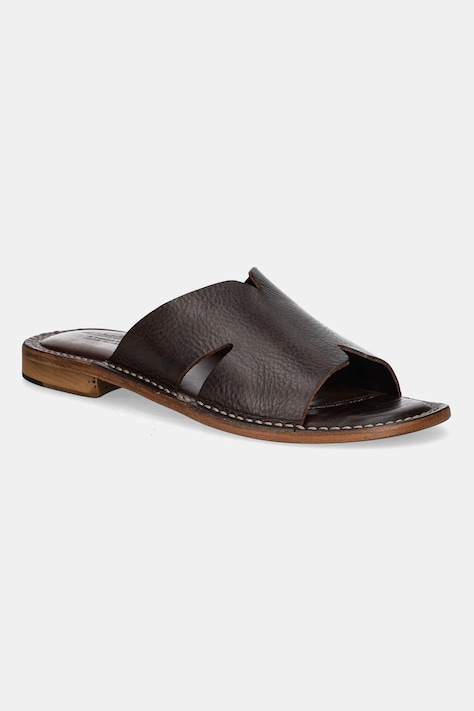Kožené pantofle Astorflex Haichflex pánské, hnědá barva, HAICHFLEX.001101