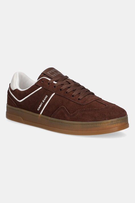 Tommy Jeans sneakersy zamszowe THE GREENWICH SUEDE męskie kolor brązowy EM0EM01516