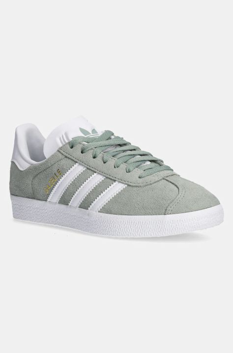 Semišové sneakers boty adidas Originals Gazelle zelená barva, JH5384