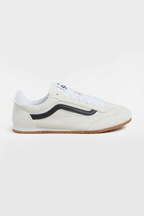 Vans teniși din piele întoarsă Super Lowpro culoarea alb, VN000D83CCZ1