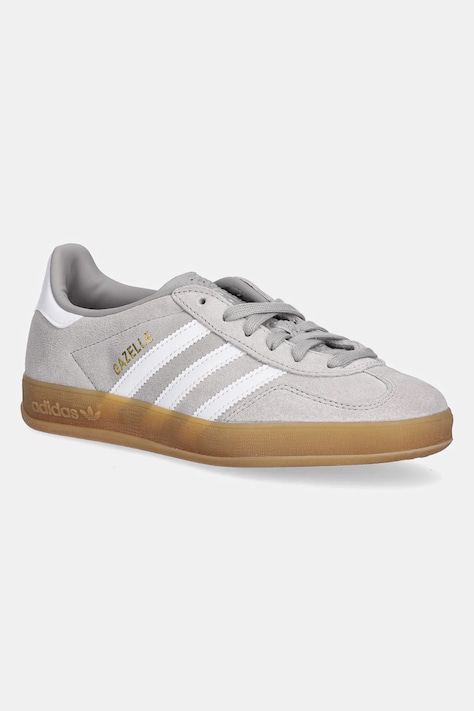 Замшевые кроссовки adidas Originals Gazelle Indoor цвет серый JQ0176