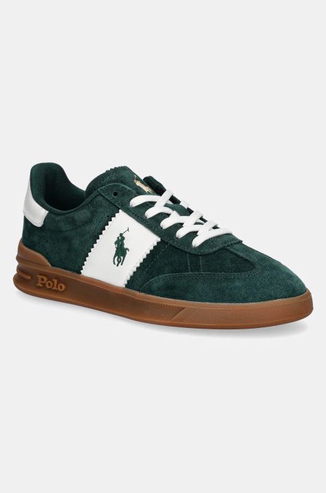 Polo Ralph Lauren sneakers din piele intoarsă Hrt Aera Pp culoarea verde, 809954903005