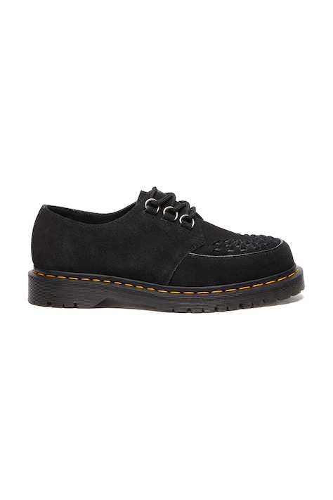 Semišové polobotky Dr. Martens Ramsey černá barva, na plochém podpatku, DM40572001