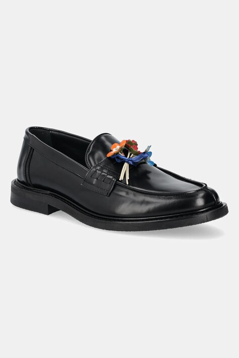 Filling Pieces mokasyny skórzane Loafer Bouquet kolor czarny 44278131861